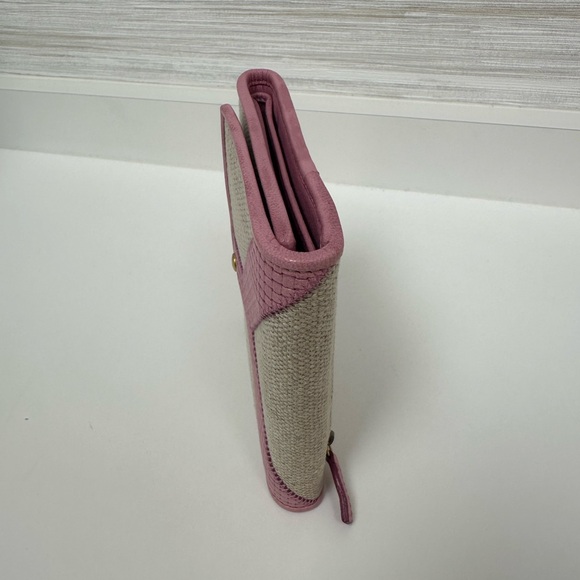 Yves Saint Laurent Pink and Cream Woven Clutch - Picture 4 of 13